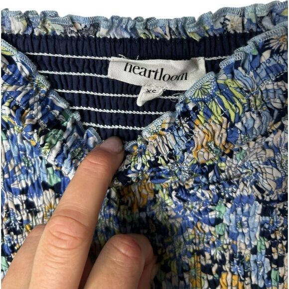 Heartloom Revolve Mina Dress Indigo Size XS Blue Off Shoulder Smocked Tiered - Picture 8 of 13